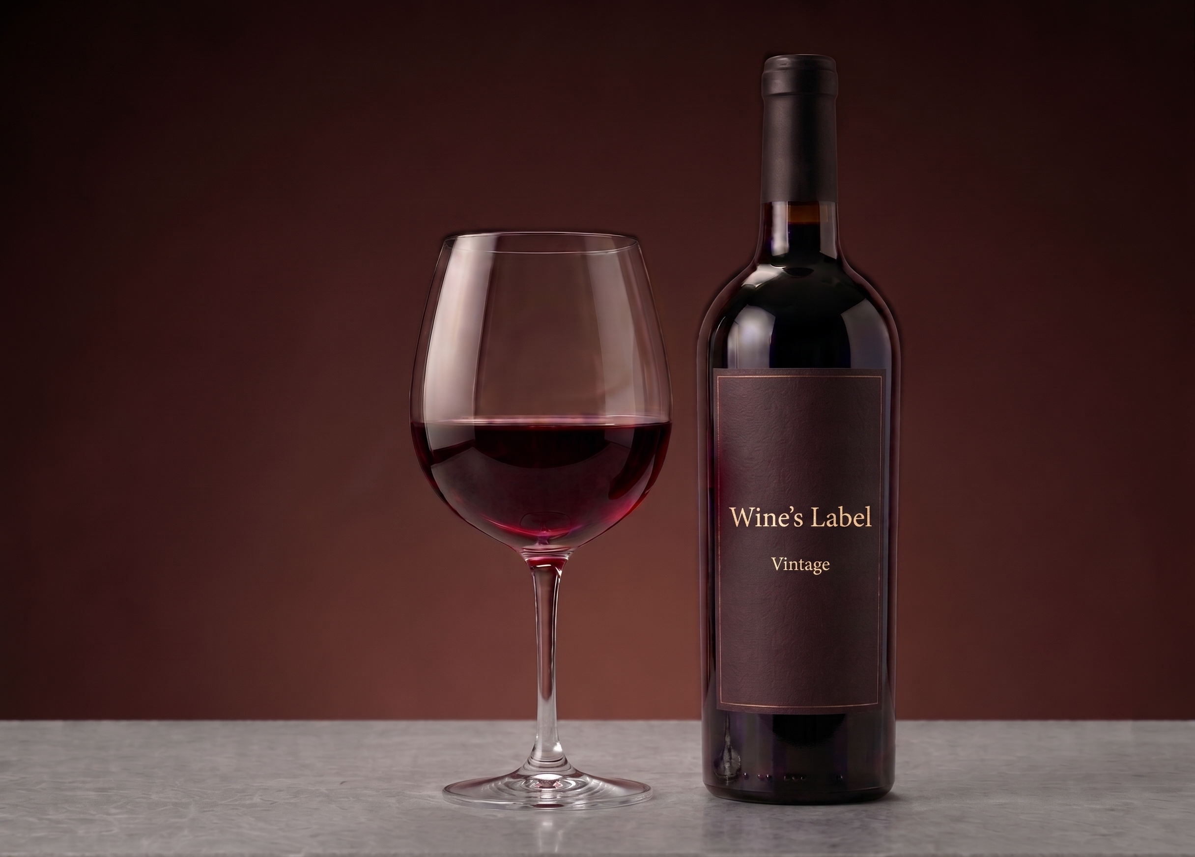 Wine glass beside bottle — Your Label, Your Vintage